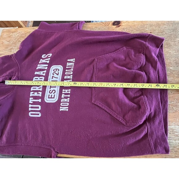 Outer Banks Hoodie Sweatshirt Adult Medium Gildan North Carolina NC OBX Maroon - Picture 8 of 9